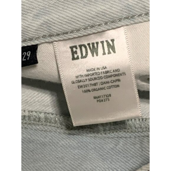 Edwin Womens Capri Jeans Size 29 Light Wash Organic Cotton NWT $229 - Picture 5 of 10